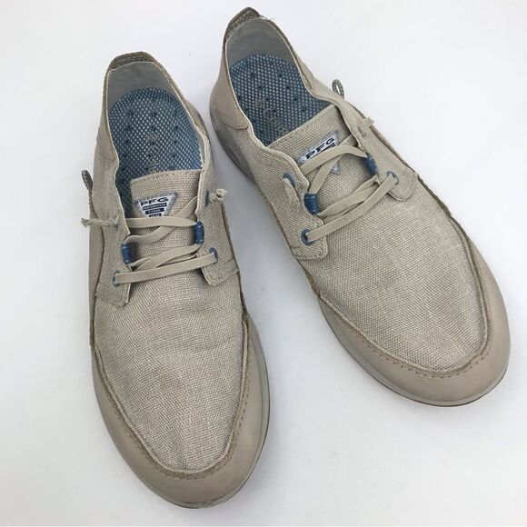 Columbia PFG Techlite Tan Canvas Slip on Lace Top Casual Deck Boat Shoes - Picture 1 of 15
